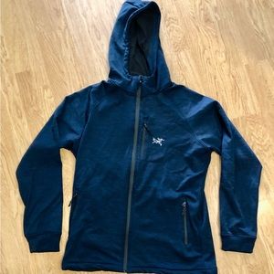 Arcteryx Men’s XL Blue/Black Hoody Full-Zip Fleece Lined Jacket